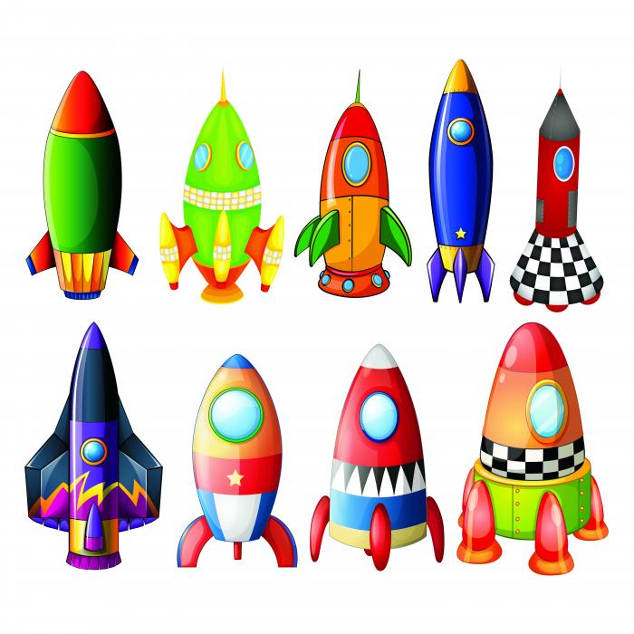 Colourful rockets