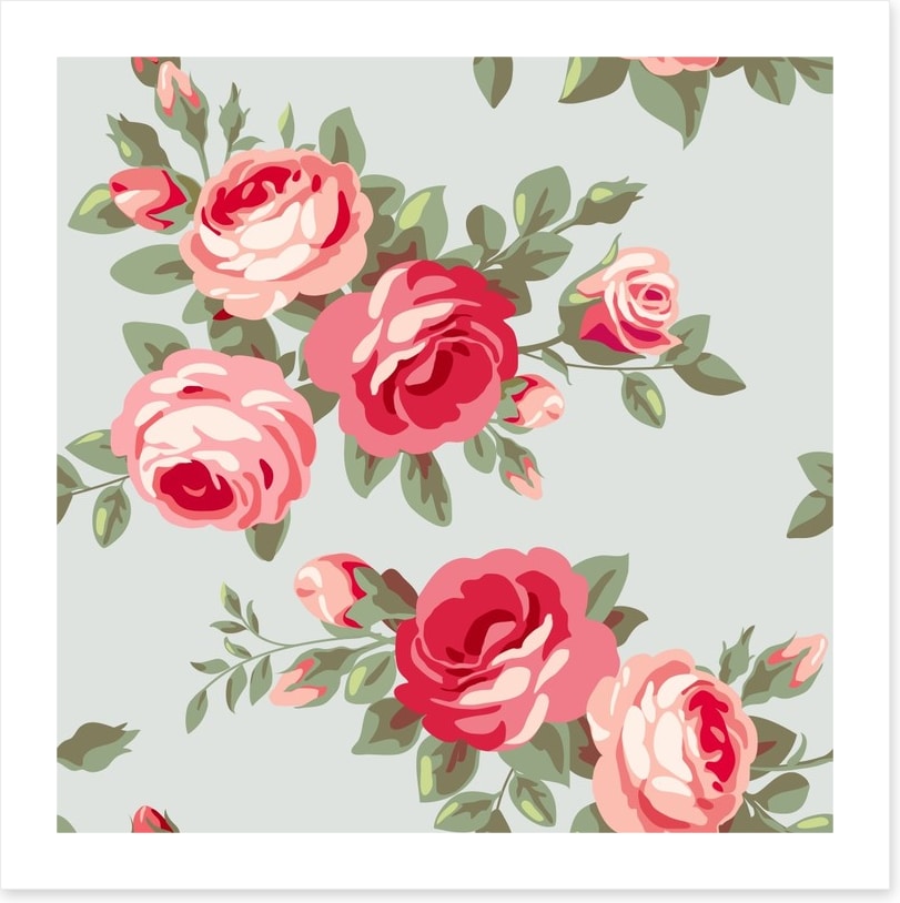 Vintage style rose wallpaper