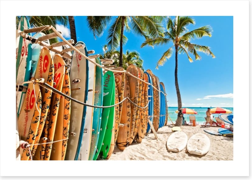 Surfboards at Waikiki Beach