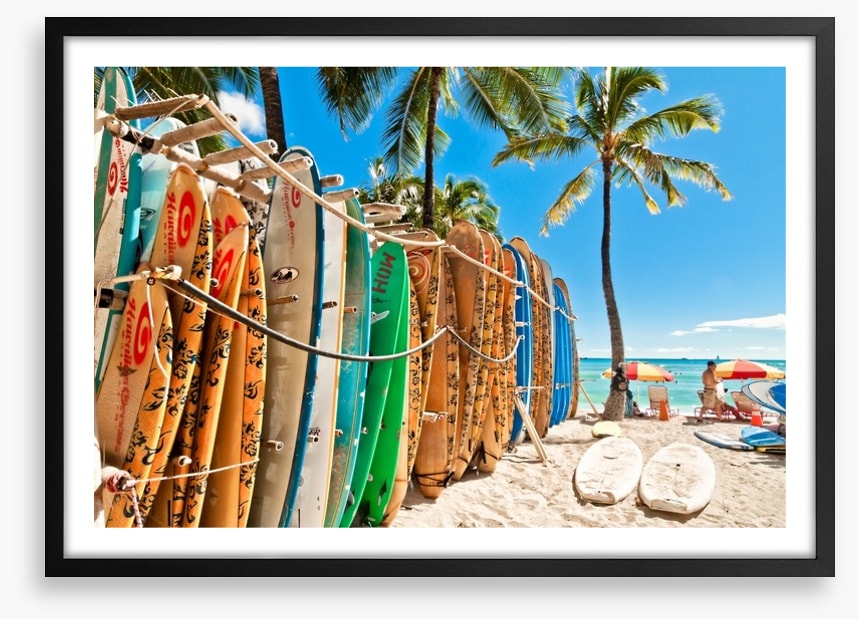 Surfboards at Waikiki Beach