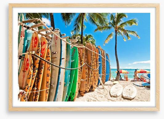 Surfboards at Waikiki Beach