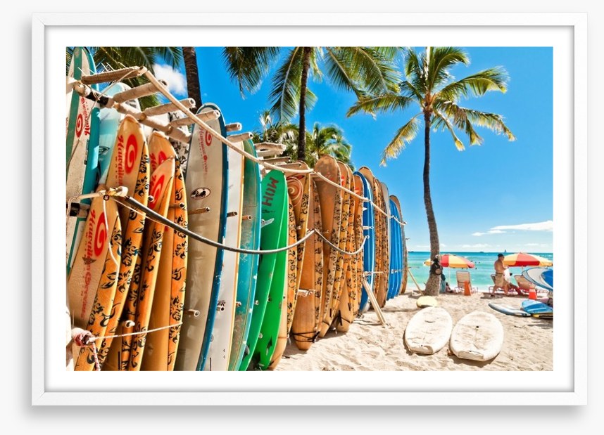 Surfboards at Waikiki Beach