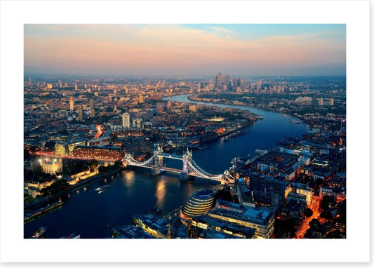 London dusk aerial
