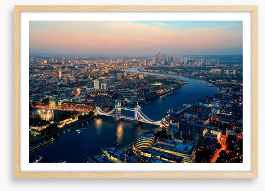 London dusk aerial