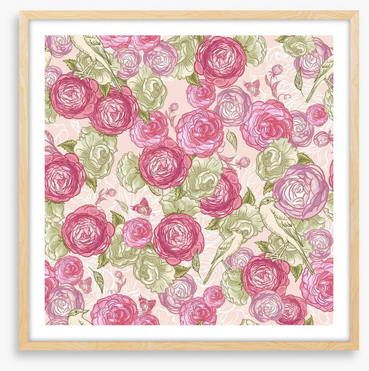 Vintages roses and birds