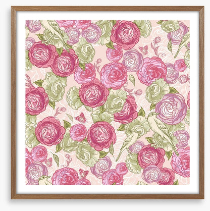Vintages roses and birds