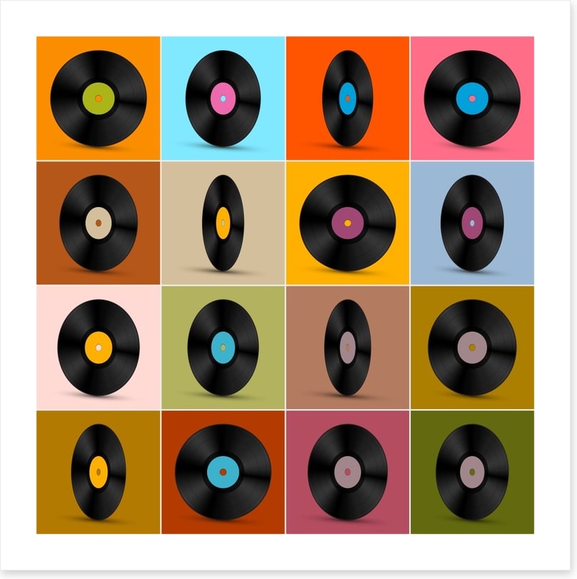 Retro vinyl records