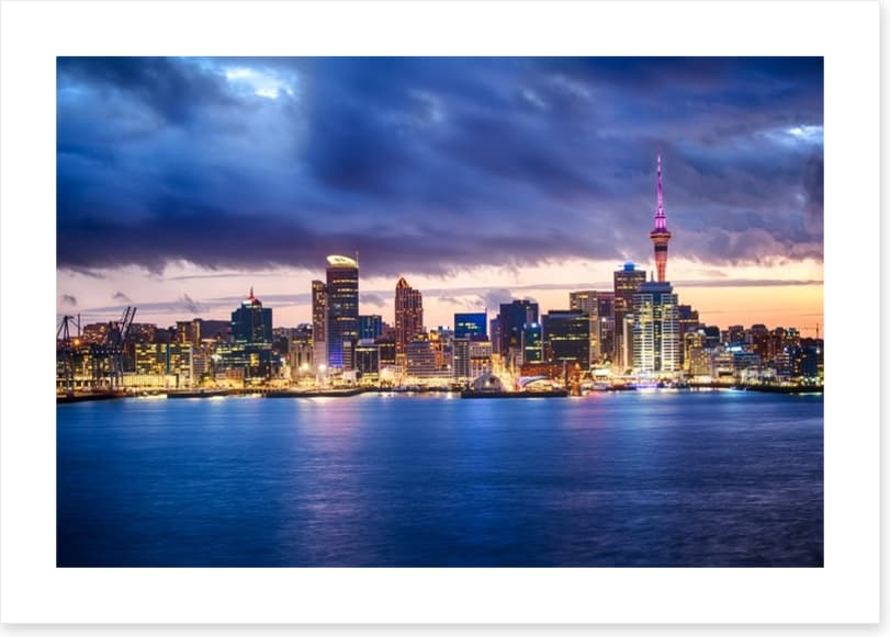 Auckland skyline at dusk