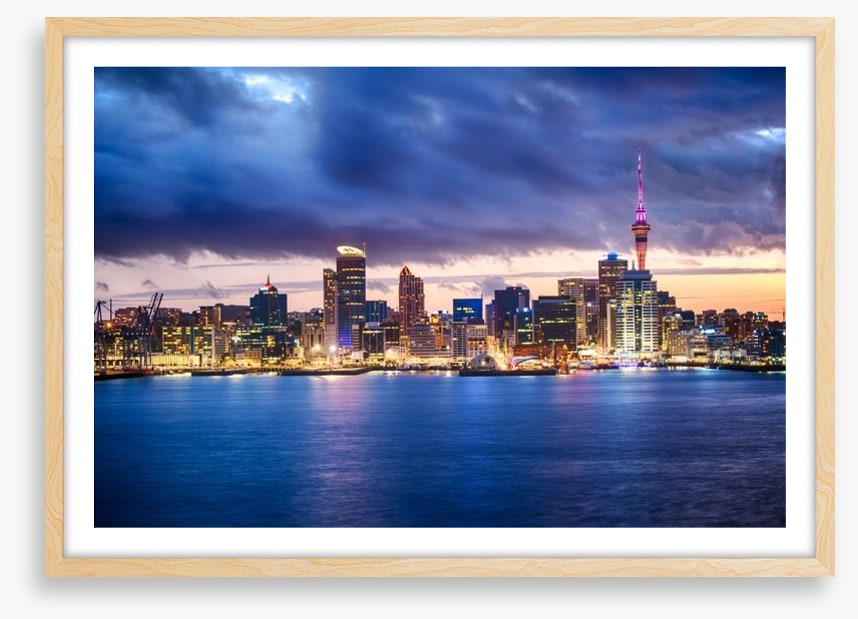 Auckland skyline at dusk