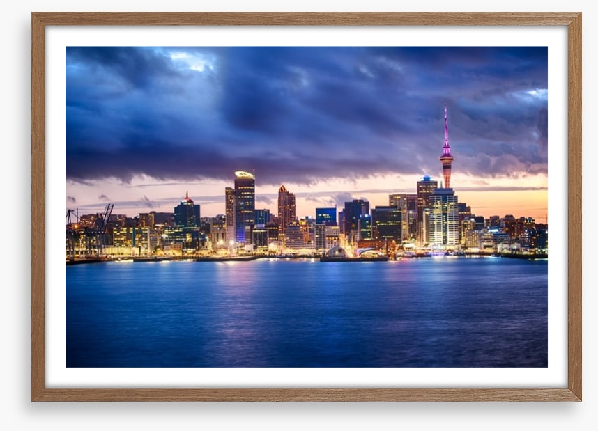 Auckland skyline at dusk