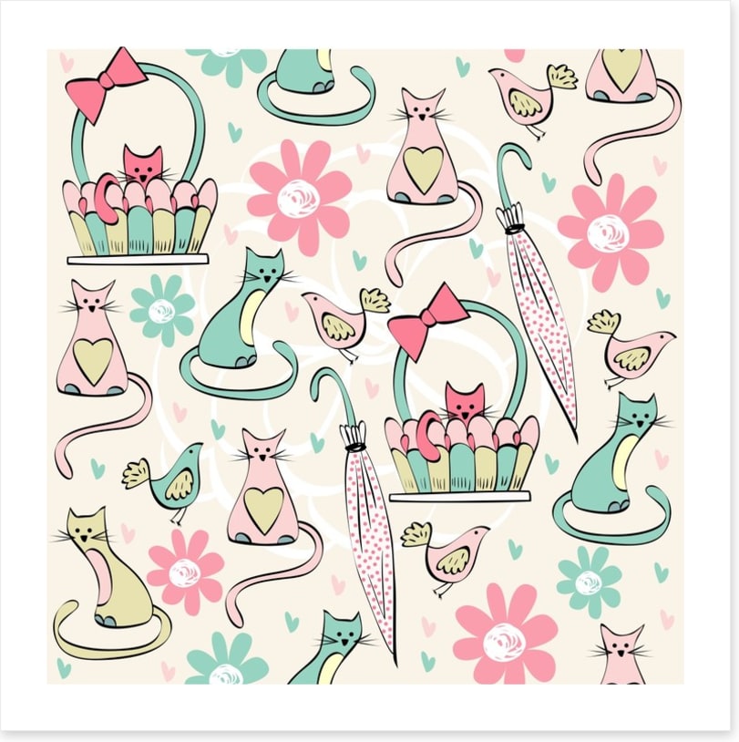 Kittens and flowers
