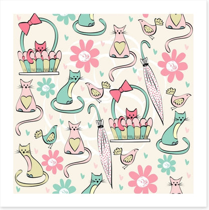 Kittens and flowers