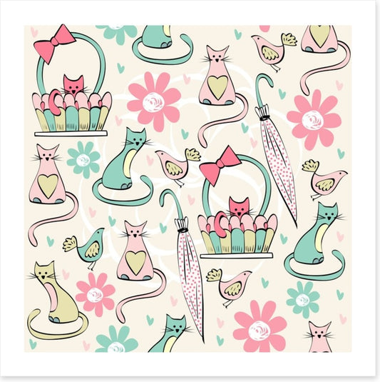 Kittens and flowers