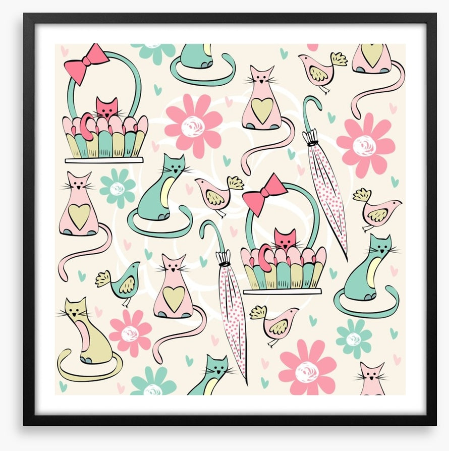 Kittens and flowers