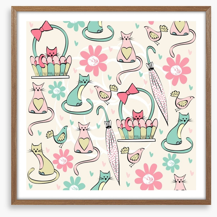 Kittens and flowers