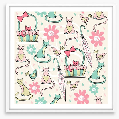Kittens and flowers
