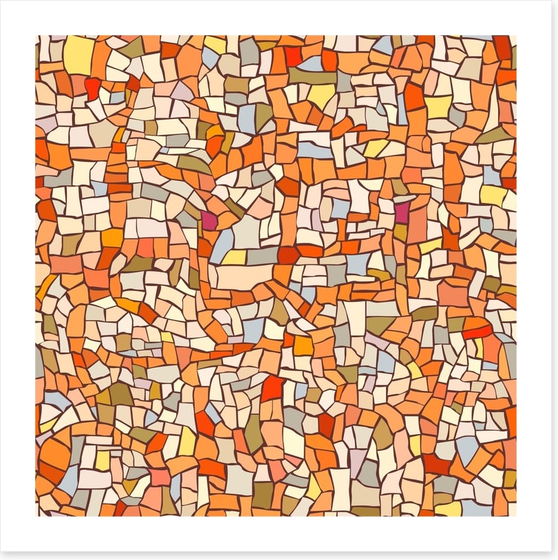 Marble orange mosaic