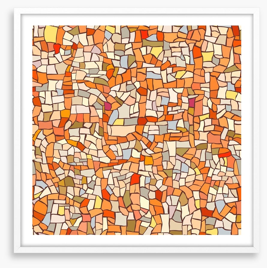 Marble orange mosaic