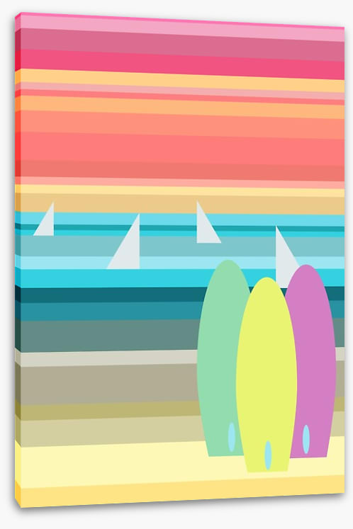 Surfboards and sailboats