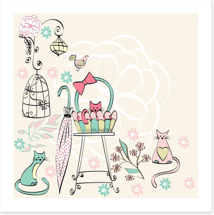 Kittens and flowers