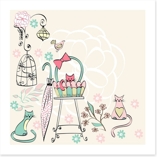Kittens and flowers