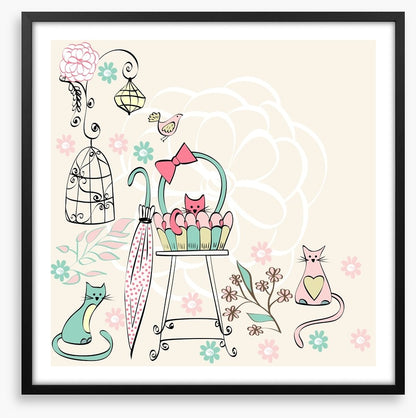 Kittens and flowers