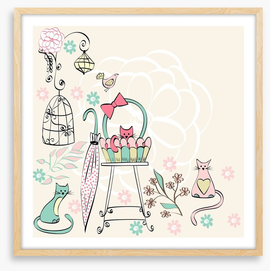 Kittens and flowers