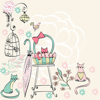 Kittens and flowers