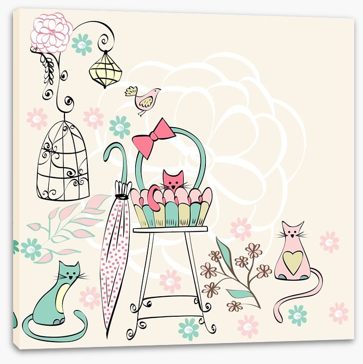 Kittens and flowers
