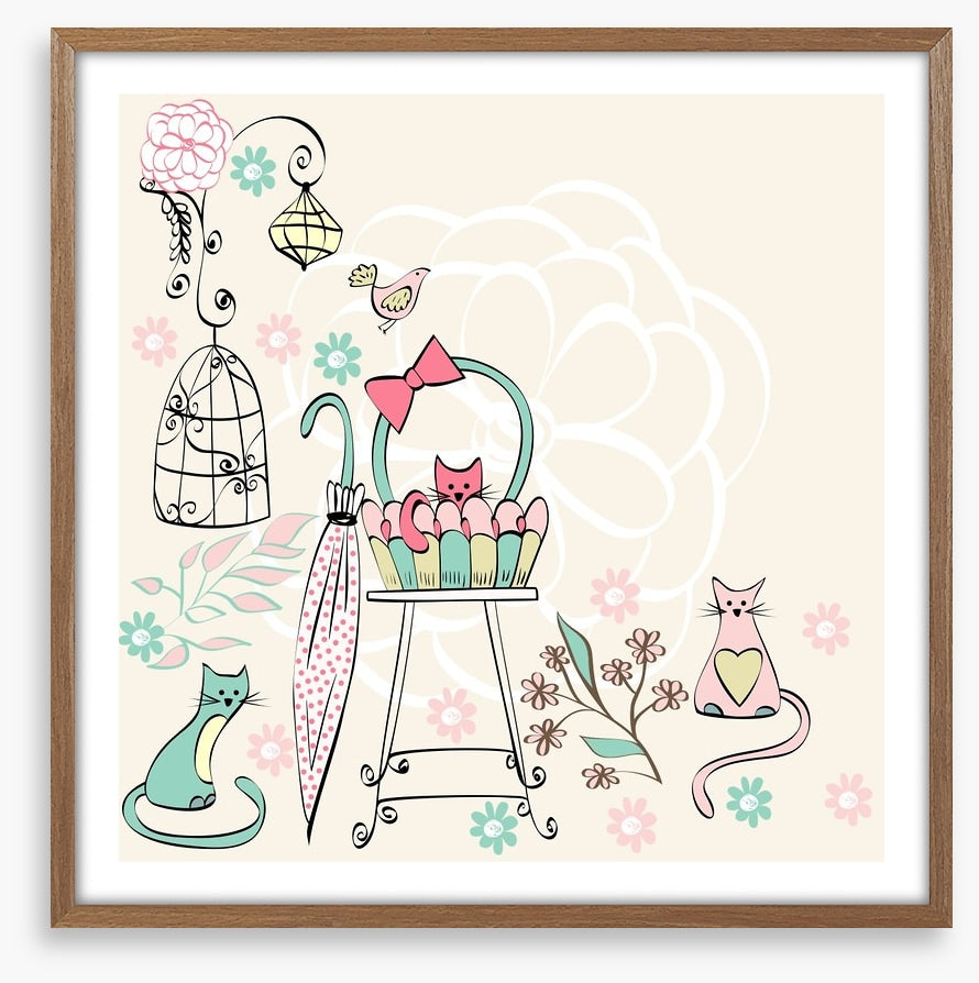 Kittens and flowers