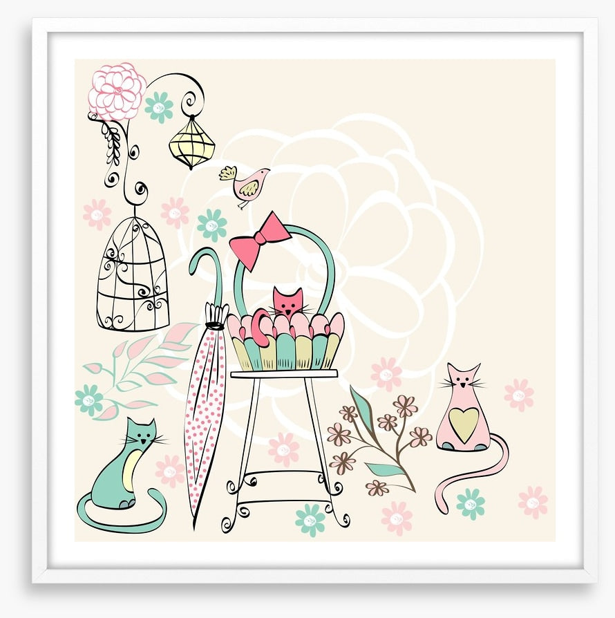 Kittens and flowers