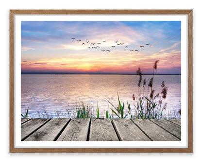 Across the sunset lake