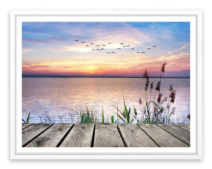Across the sunset lake
