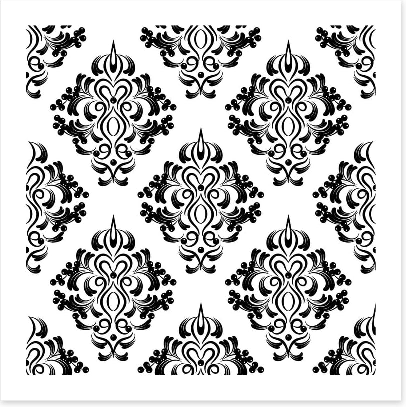 Black and white damask