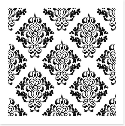 Black and white damask