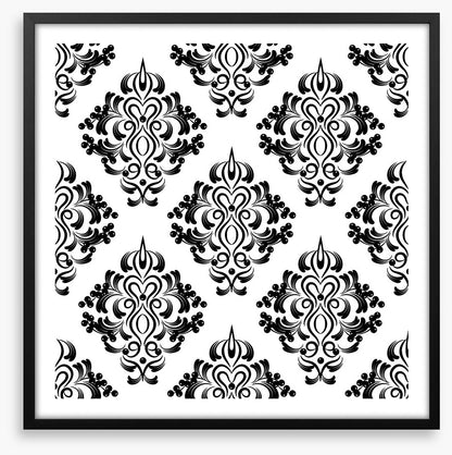 Black and white damask