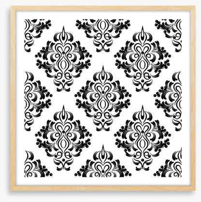 Black and white damask