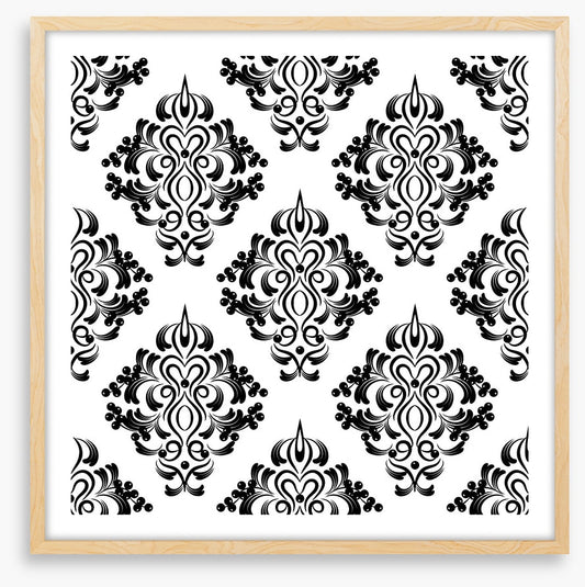 Black and white damask