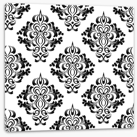 Black and white damask