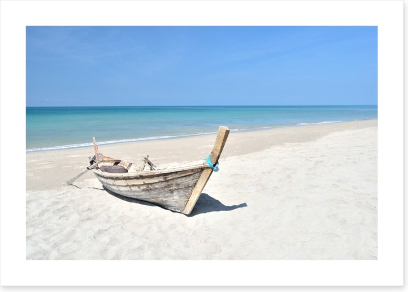 Longtail boat on the beach