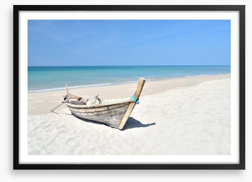 Longtail boat on the beach