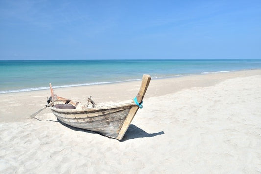 Longtail boat on the beach