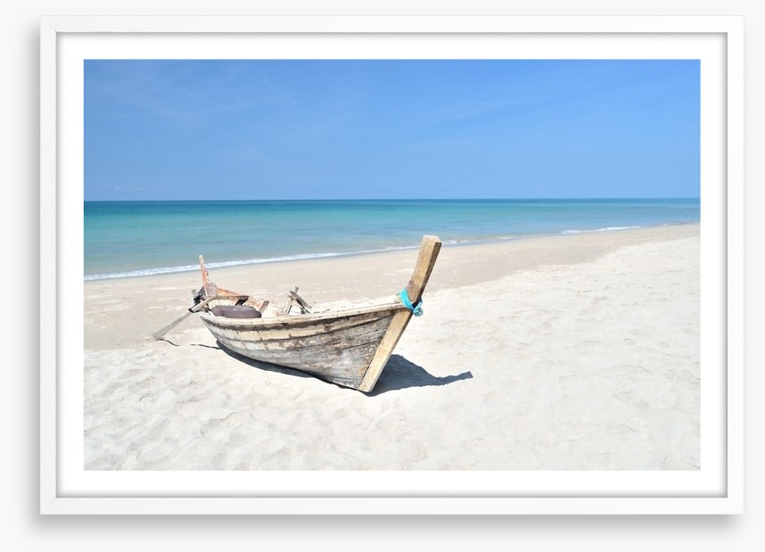 Longtail boat on the beach
