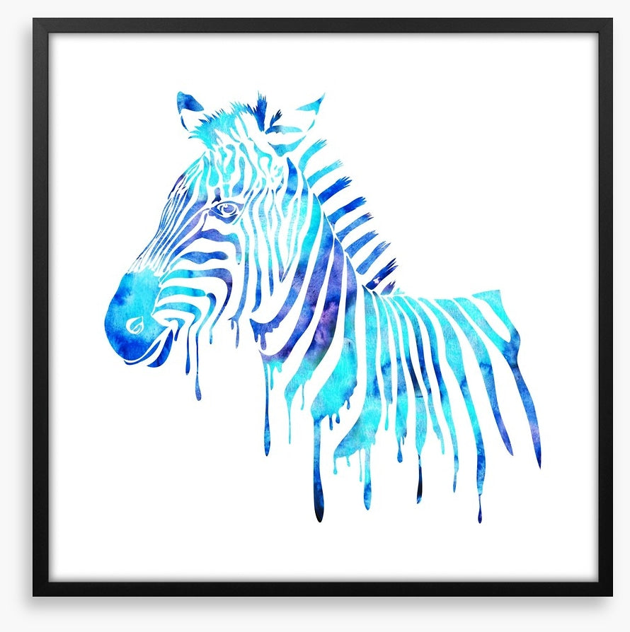 Dripping zebra blue