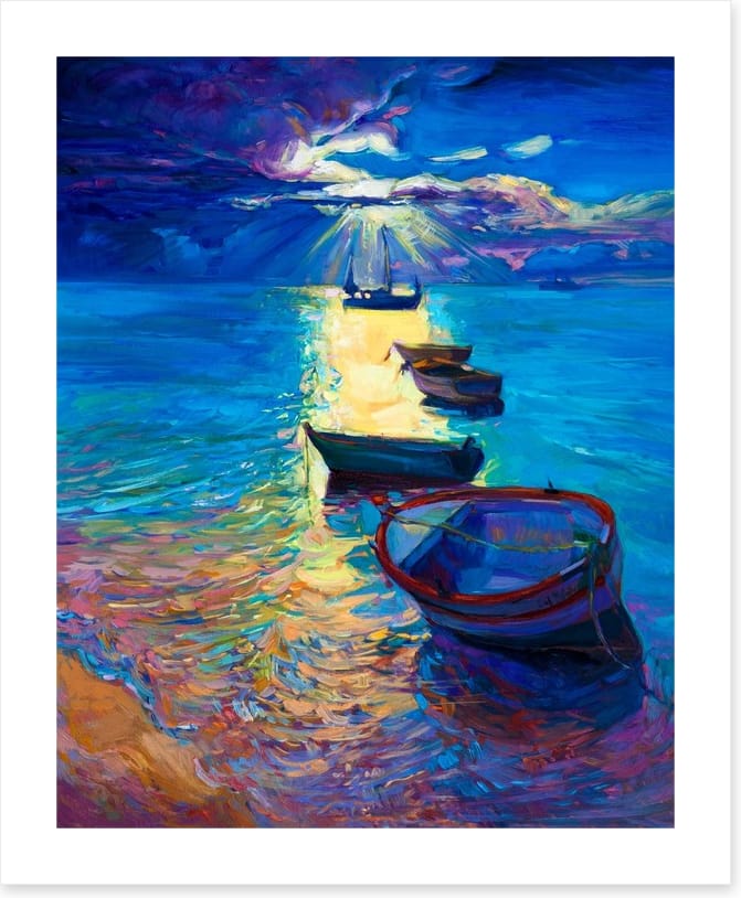 Moonlight boats