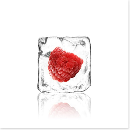 Raspberry in ice