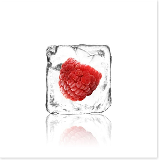 Raspberry in ice