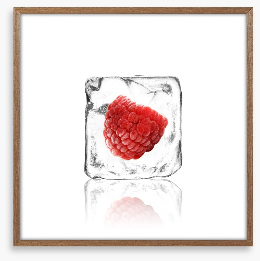 Raspberry in ice