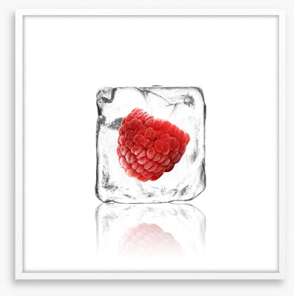Raspberry in ice