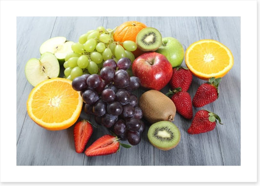 Fruit on the grey table